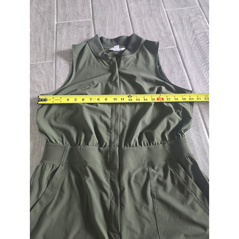 Athleta Womens Brooklyn Utility Romper Aspen Olive Green Sleeveless Zip Front 14 - Picture 4 of 8